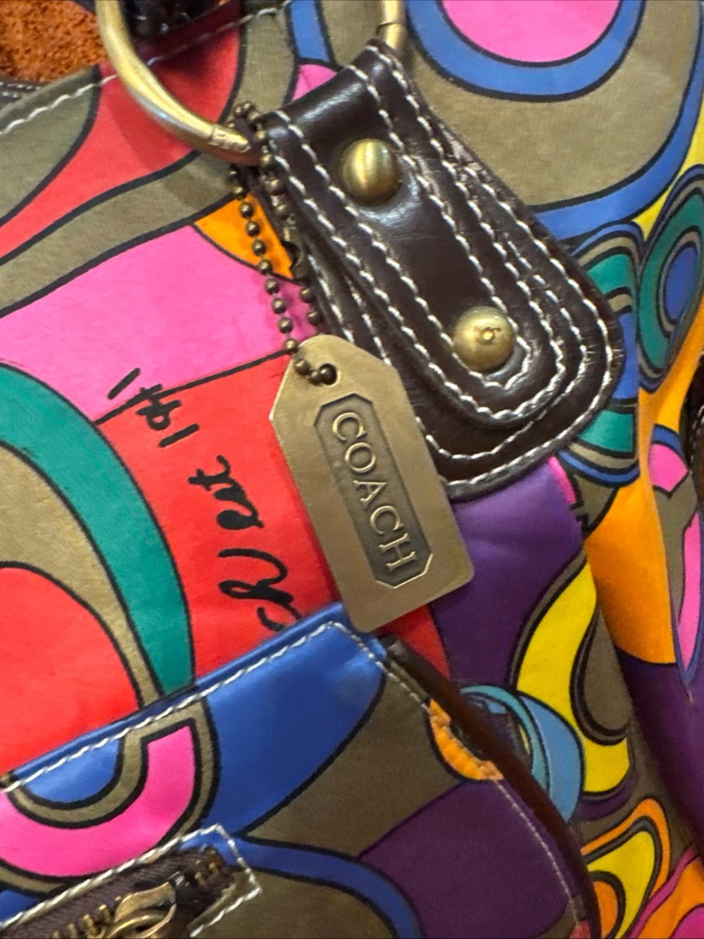 Coach Poppy"Pop C"  Glam Shoulder Bag  Vibrant MultiColor - Picture 6 of 14